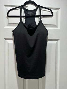 Athleta Black Double-Strap Racerback Tank